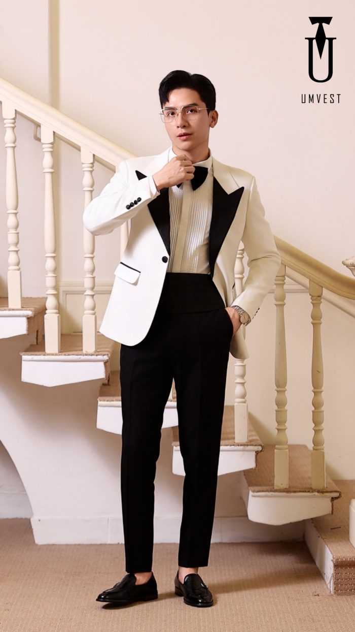 Tuxedo Nam Áo Trắng Quần Đen - Ảnh 4