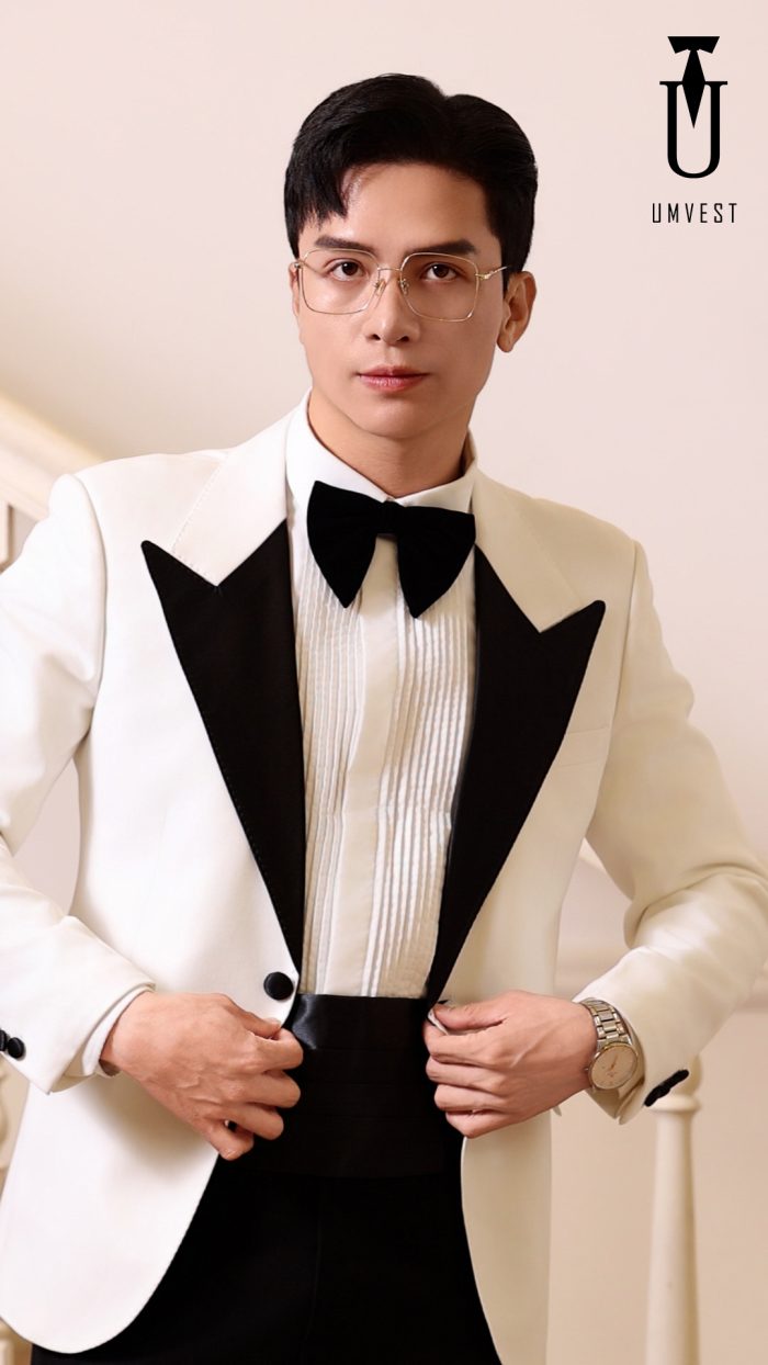 Tuxedo Nam Áo Trắng Quần Đen - Ảnh 2