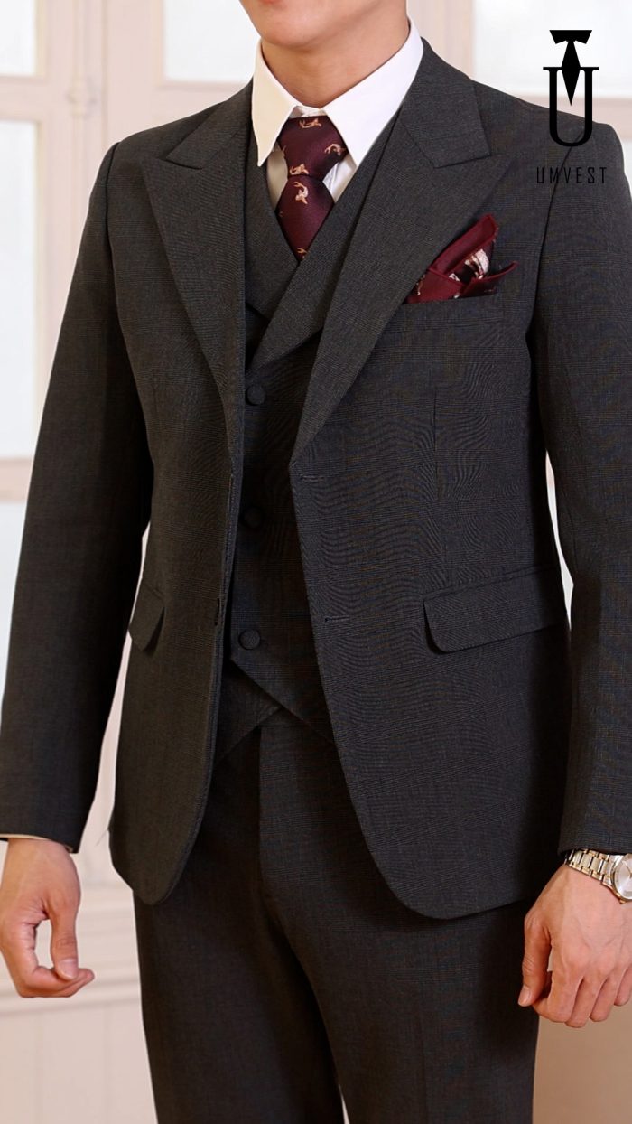 Vest Nam Màu Xám Đậm - Ảnh 2