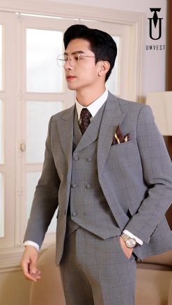 Vest đen Màu Xám Nhạt Caro là lựa chọn văn phòng tuyệt vời