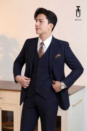 Vest Ch&uacute; Rể Xanh Navy Gile 879