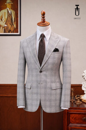 Vest Chú Rể Caro Trắng Đen