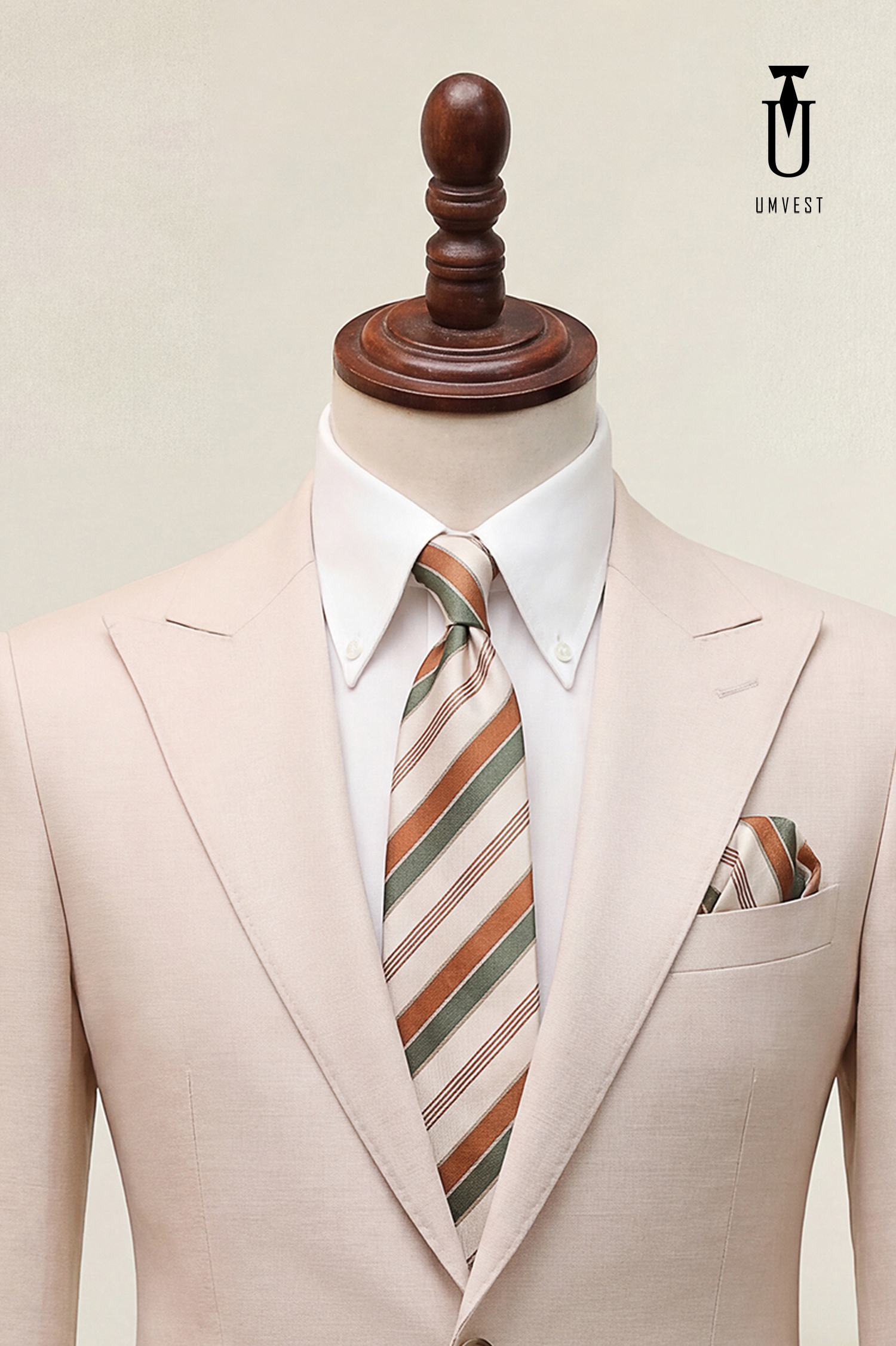 BỘ VEST NAM MÀU KEM XƯỚC (2)