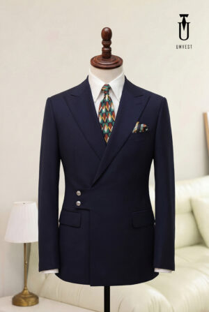 Vest Nam Xanh Navy Cúc Cài Chéo