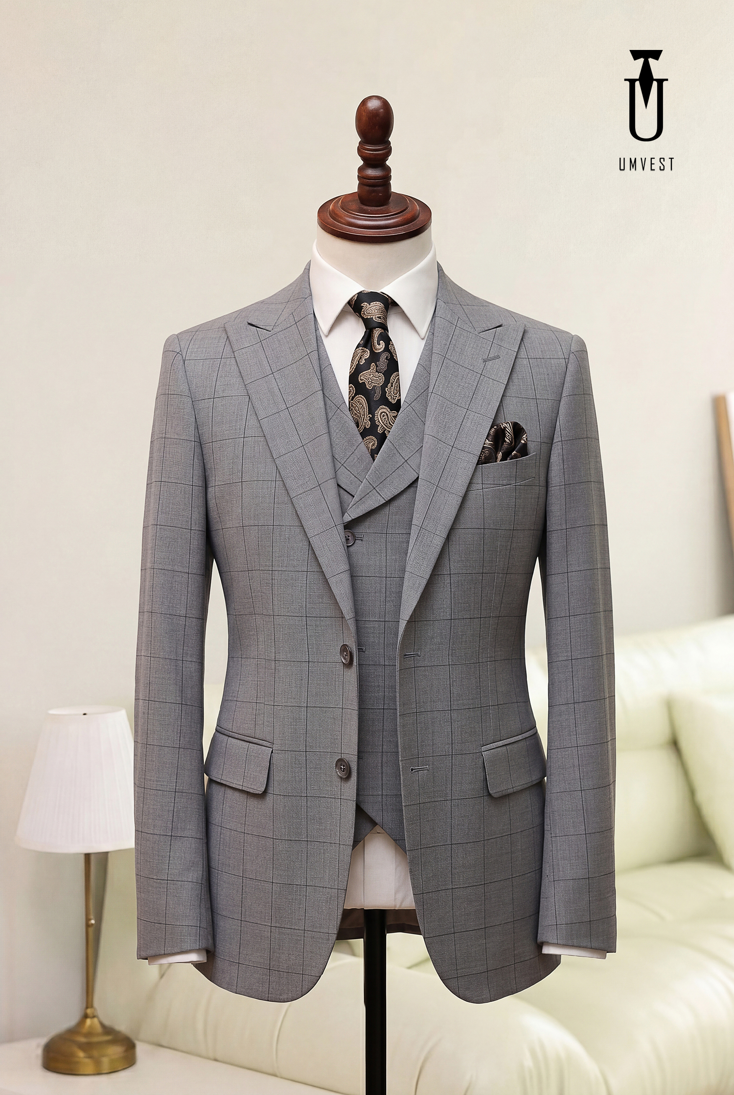 BỘ VEST NAM MÀU XÁM 80 GHILE SAM (1)