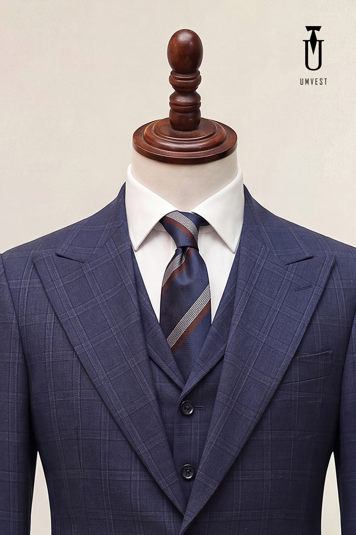 BỘ VEST NAM MÀU XANH DƯƠNG CARO GHILE TK (2)