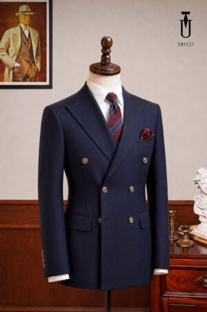 Vest Chú Rể Xanh Đen 6 Cúc 02