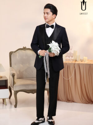 Tuxedo Chú Rể Xanh Nhu Phối Quần Đen