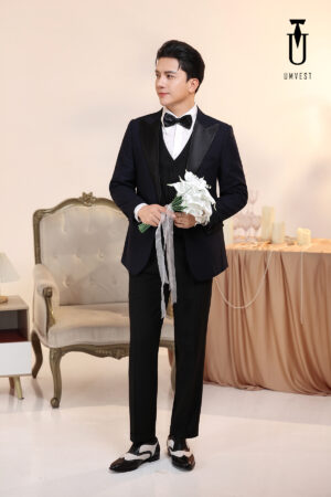 Tuxedo Chú Rể Xanh Nhu Phối Quần Đen