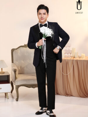 Tuxedo Chú Rể Xanh Nhu Phối Quần Đen