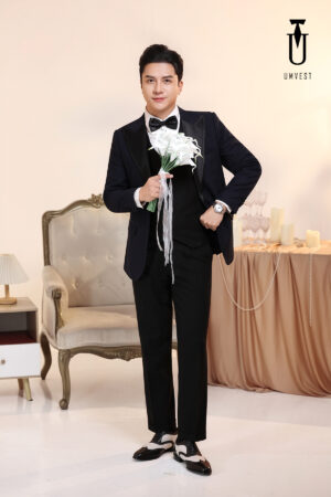 Tuxedo Chú Rể Xanh Nhu Phối Quần Đen