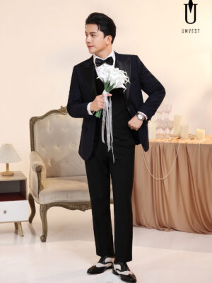 Tuxedo Chú Rể Xanh Nhu Phối Quần Đen
