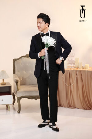 Tuxedo Chú Rể Xanh Nhu Phối Quần Đen