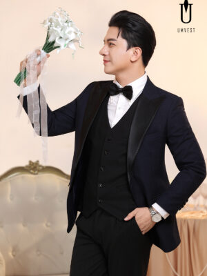 Tuxedo Chú Rể Xanh Nhu Phối Quần Đen