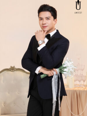 Tuxedo Chú Rể Xanh Nhu Phối Quần Đen