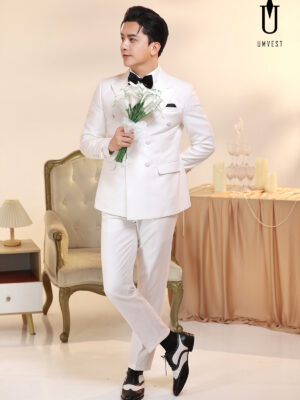 Vest Chú Rể 6 Cúc Trắng