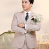 Vest Chú Rể Caro Kem Gile