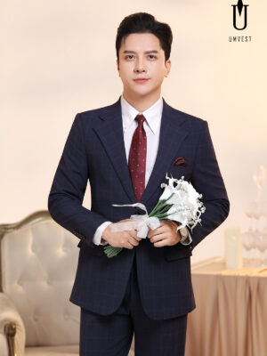 Vest Chú Rể Caro Xanh