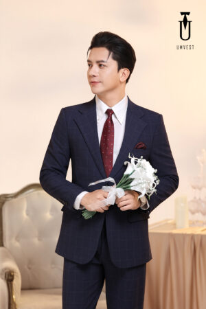 Vest Chú Rể Caro Xanh