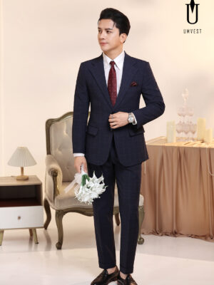 Vest Chú Rể Caro Xanh