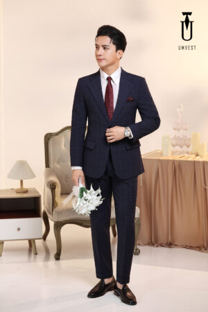 Vest Chú Rể Caro Xanh