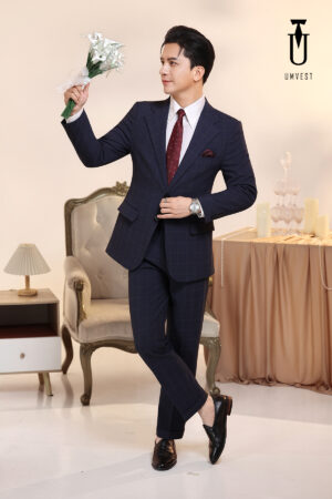 Vest Chú Rể Caro Xanh