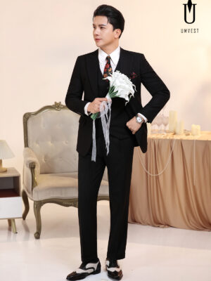 Vest Chú Rể Đen Gile
