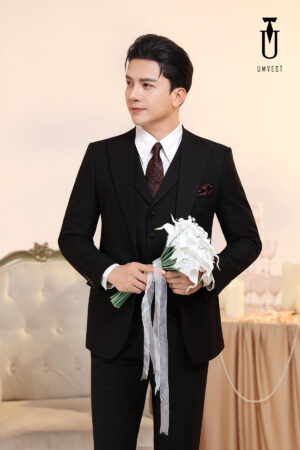 Vest Chú Rể Đen Gile TK