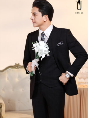 Vest Chú Rể Đen Gile 95