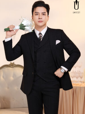 Vest Chú Rể Đen Gile Sam 95