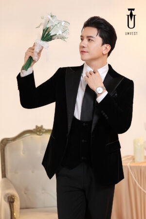 Vest Chú Rể Đen Nhung