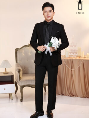 Vest Chú Rể Đen Sơ Mi Đen