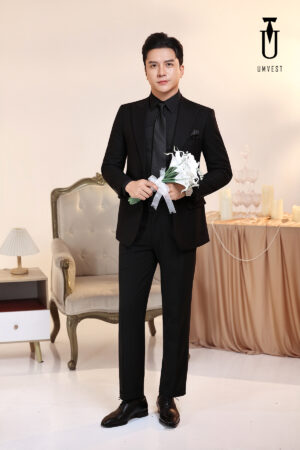 Vest Chú Rể Đen Sơ Mi Đen