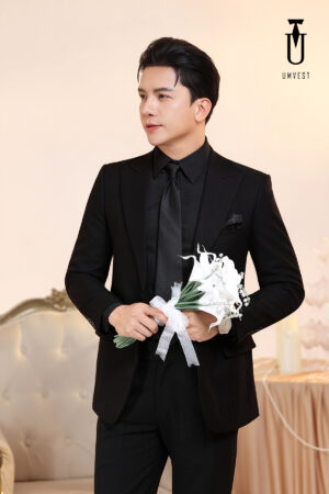 Vest Chú Rể Đen Sơ Mi Đen