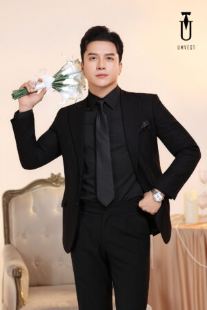 Vest Chú Rể Đen Sơ Mi Đen