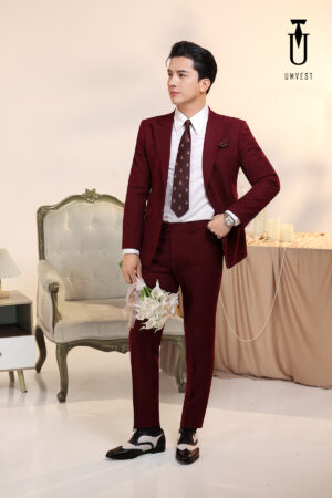 Vest Chú Rể Đỏ Đô