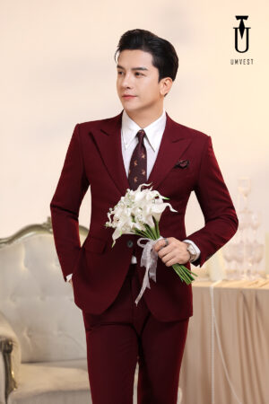 Vest Chú Rể Đỏ Đô