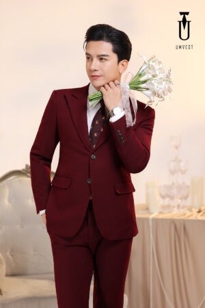 Vest Chú Rể Đỏ Đô