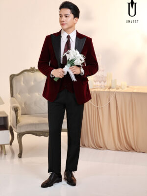 Vest Chú Rể Đỏ Nhung