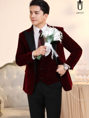 Vest Chú Rể Đỏ Nhung
