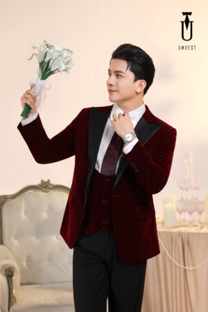 Vest Chú Rể Đỏ Nhung