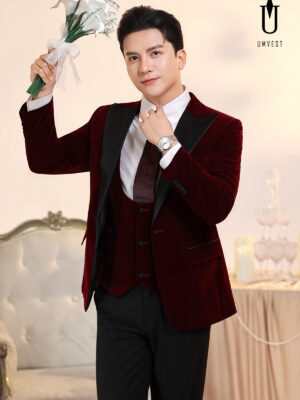 Vest Chú Rể Đỏ Nhung