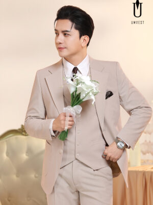 Vest Chú Rể Kem Gile TK