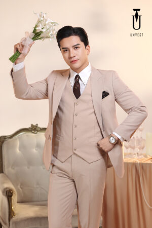 Vest Chú Rể Kem Gile