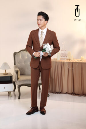 Vest Chú Rể Nâu Đậm