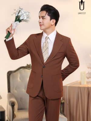 Vest Chú Rể Nâu Đậm