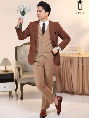 Vest Chú Rể Nâu Đậm Nhạt