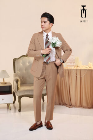 Vest Chú Rể Nâu Nhạt
