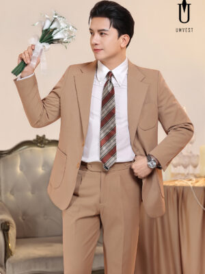 Vest Chú Rể Nâu Nhạt