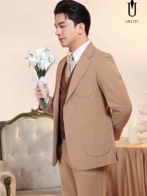 Vest Chú Rể Nâu Nhạt Gile